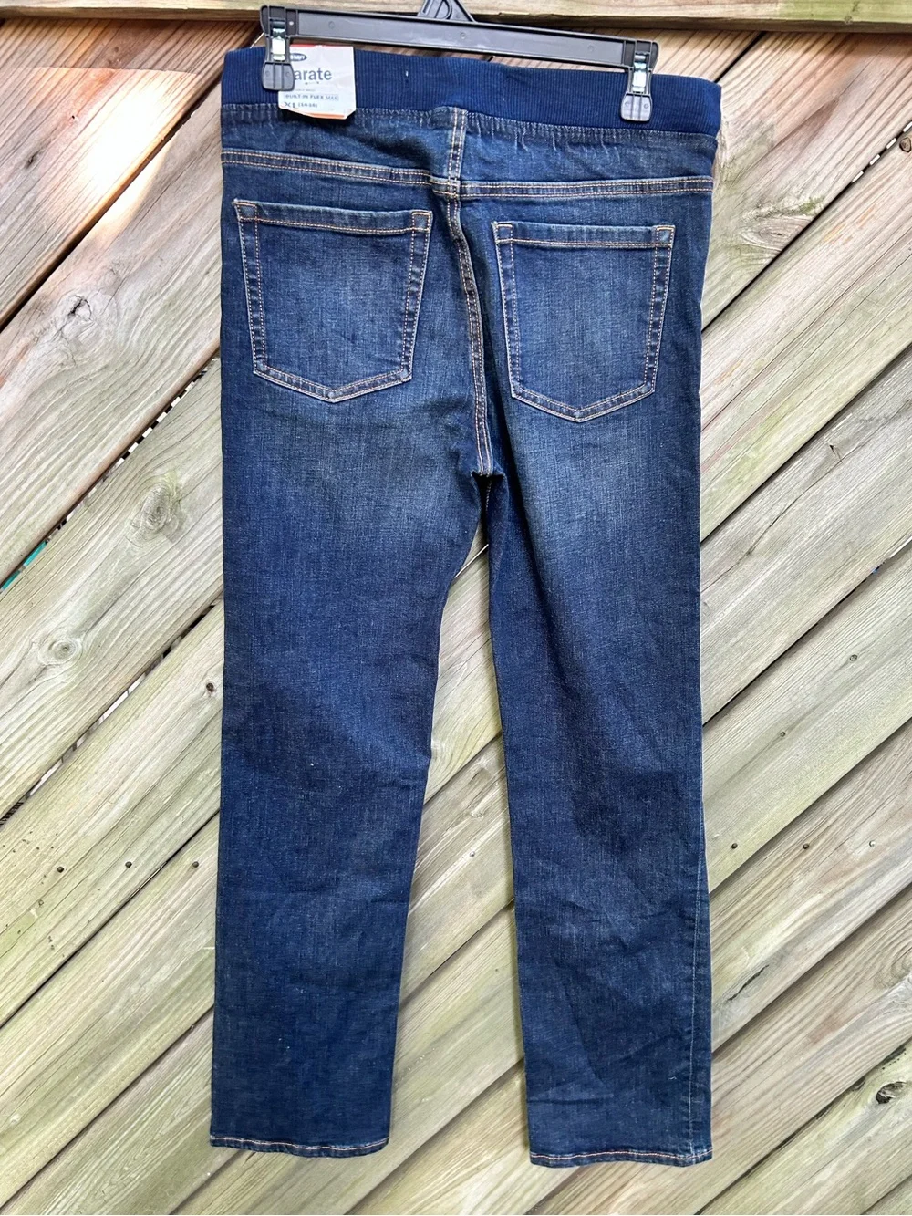 Old Navy Dark Blue Boy’s denim Karate Slim  adjustable Waistband XL (14-16) NWT